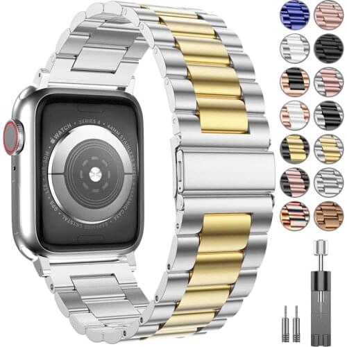 Stainless Steel Loop for apple watch band 44 mm Iwatch series 5 4 3 2 1 accessories 38MM 40MM 42MM belt Bracelet strap Wristband