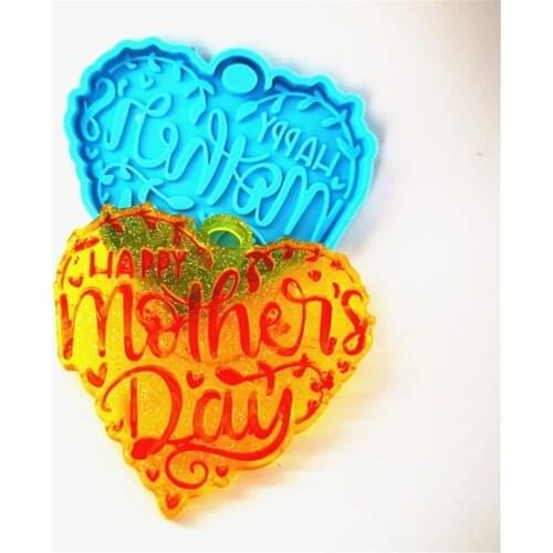 Diy Mothers Day Series Pendants Epoxy Resin Mold Handmade Necklace Pendant Silicone Mould Crafts Jewelry Decor Casting Tool