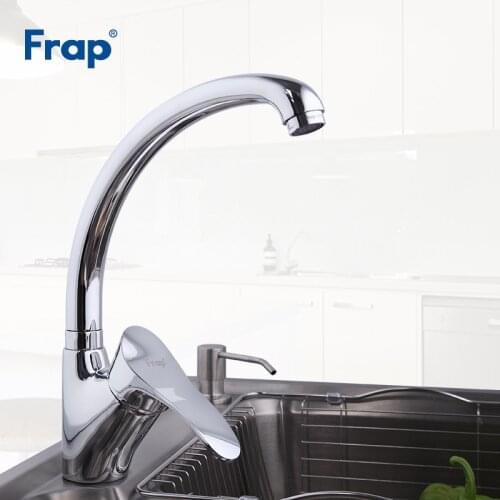 Frap Modern Style Kitchen Faucet Chrome Finish Single Handle Mixer Cold and Hot Kitchen Tap 360 Rotation F4101
