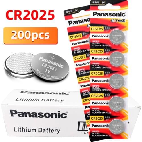 Brand New Button PANASONIC 200pcs/lot cr2025 Button Cell Batteries 3V Coin Lithium game, digital camera, camcorder BR2025