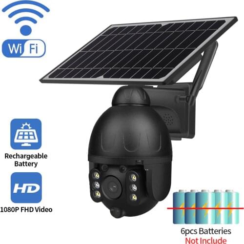 INQMEGA WIFI 2MP HD PTZ Outdoor Low Power Solar IP66 Waterpoor Camera Two-way Audio Voice Intrusion Alarm Solar Panel Camera