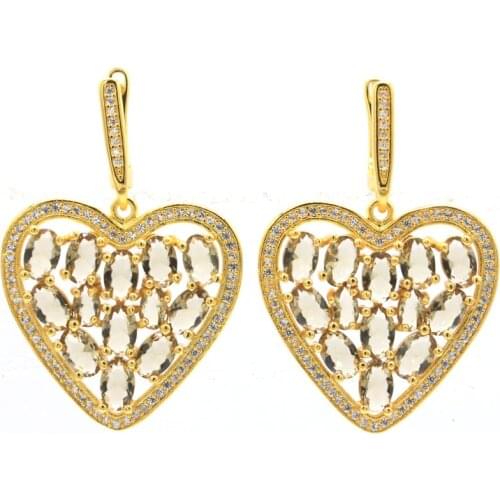 37x21mm Princess Cut Engagement Silver Earrings for Women Created Blue Aquamarine Wedding Dating Silver Jewelry