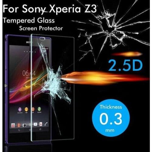 2.5D For Sony Xperia Z3 Tempered Glass 9H Protective Film Explosion-proof LCD Screen Protector For D6653 D6603 D6643 Dual D6633