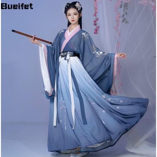 Women Hanfu Chinese Ancient Tang Dynasty Princess Dance Costume Fairy Dress Traditional Hanfu Elegance Oriental Folk Dance Wear
