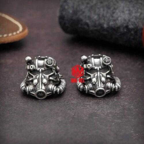 1PCS Radiation Engineer Brass Retro Knife Bead EDC Paracord Bead Bracelet Flashlight DIY Accessories