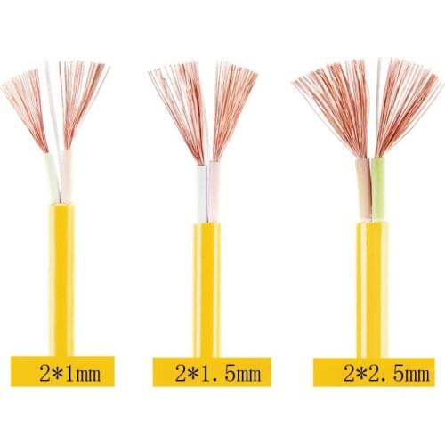 10 Meters RVV Electrical Wire Waterproof Cable 2 Core Copper Double Wire 1mm 1.5 mm 2.5 mm Sheathed Lamp Cord