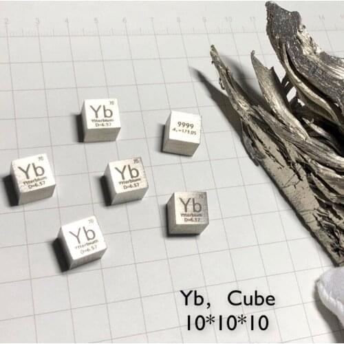 10mm Yb≥99.99% Ytterbium Yb Cube Periodic Table Of Elements Cube Hand Made Science Educational DIY Crafts Display