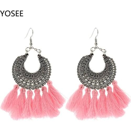 2018 Fashion Bohemian Tassel Earrings for Women Wedding Party Statement Drop Earrings Long Vintage Fringing Jewelry