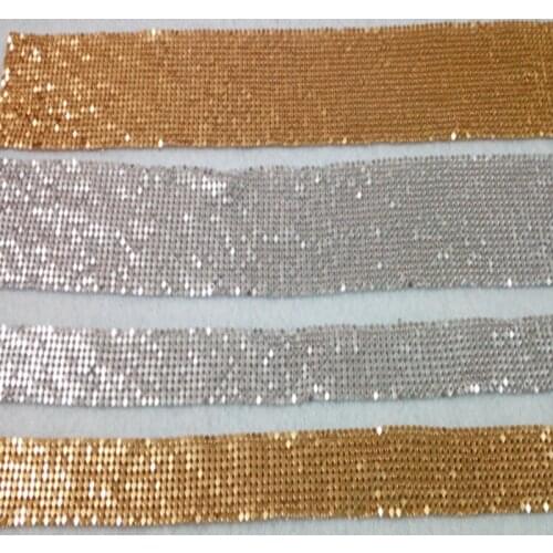 30cm Chunky Glitter 2MM Sequin Gold Silver Black Alloy Metal Ribbon DIY quality alloy ribbon Home Decoration Glitter Ribbon