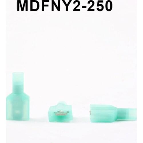 50Pcs MDFNY2-250 MDFNY2.5-250 NYLON brass Male Insulated Spade joint Cable Wire Connector 1.5-2.5mm2 16-14AWG