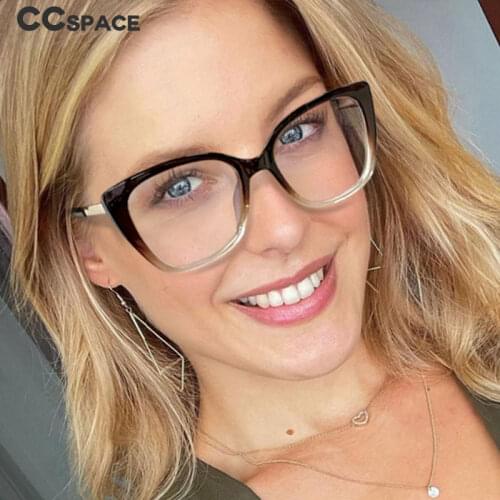53117 For Ladies Anti Blue Light Glasses Frames Spring Leg Cat Eye Women TR90 Fashion Computer Eyeglasses