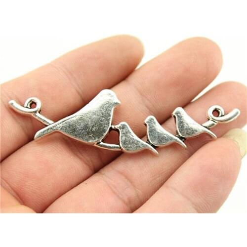 6pcs 66x17mm Charms Birds Branch Connector Pendants Bird For Jewelry Making Pendants Bird Branch