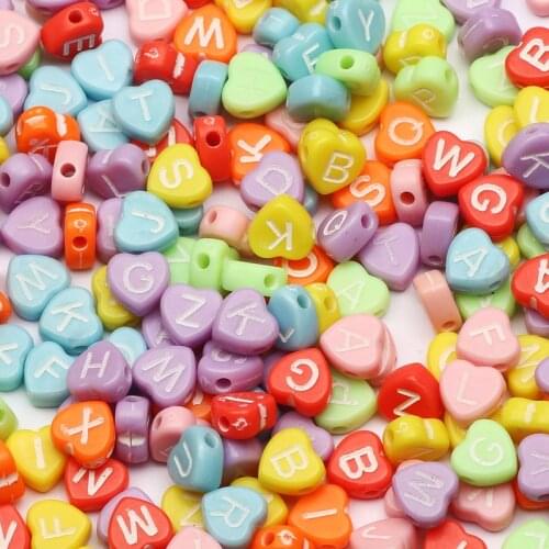 Mixed Letter Acrylic Beads Heart Shape Beads Loose Spacer Alphabet Beads For Jewelry Making Handmade Diy Bracelet Accessories
