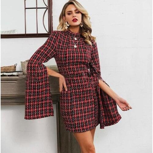 Модные платья в клетку Babatique China At AliExpress