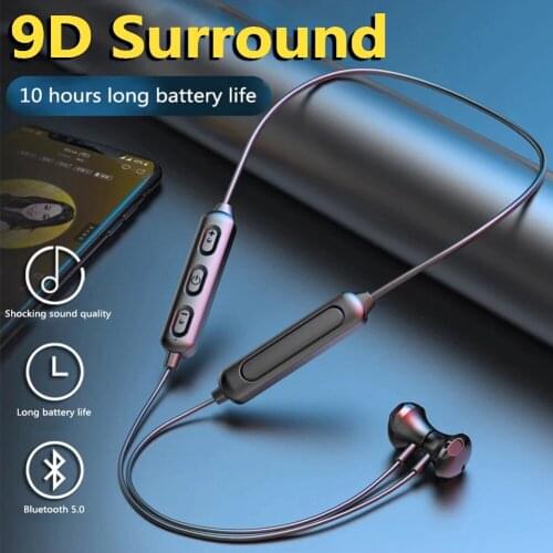 Wireless Bluetooth 5.0 Earphones Sports Neckband Magnetic Waterproof Headphones Hanging Running With Mic For Andriod IOS