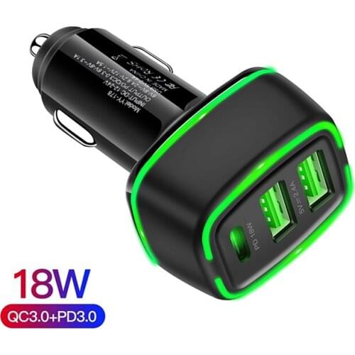 Fast USB Charger Quick Charge3.0 Type-C PD Fast Charging for iPhone11Samsung 3ports USB Charger with QC3.0 Phone Travel charger