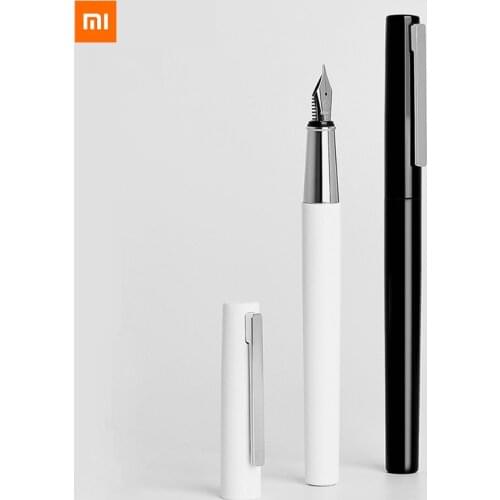 Xiaomi Kaco BRIO Black/White Fountain Pen with Ink Bag Storage Bag Box Case 0.3mm Nib Metal Inking Pen for Writing Signing Pen