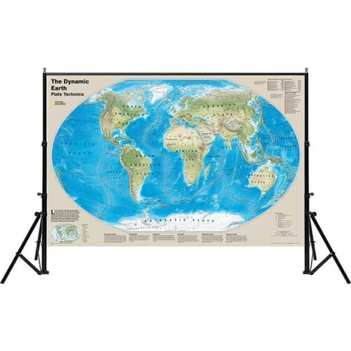 The Dynamic Earth Plate Tectonics Map With Deadliest Earthquakes Of 20th And 21st Centuries 150x225cm Non-woven Map