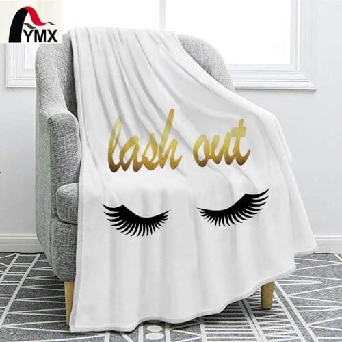 FYMX Funny Eyelash Flannel Blanket Cartoon Cute Soft Blankets For Home Bedding Living Room