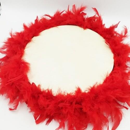 Leather Tambourine 18 cm Small Size Red Shaggy (S18KITEF)