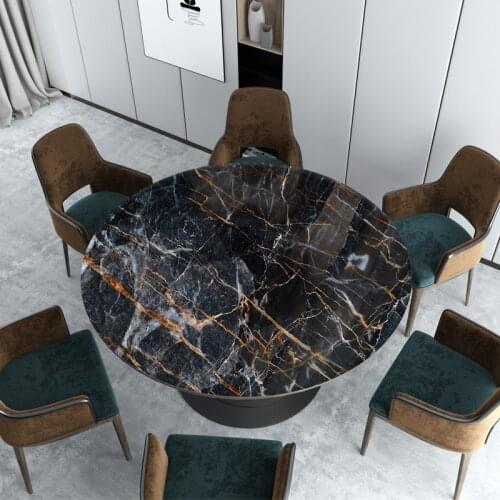 Nordic marble ins Round tablecloth pvc soft glass waterproof oil-proof table mat party wedding decoration customize tablecloth