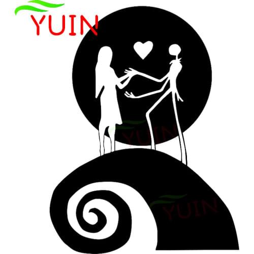 Jack and Sally Moon Dream Car Sticker Fashion Body Decoration PVC Waterproof Sunscreen Decal Color/White/Red/Laser/Silver