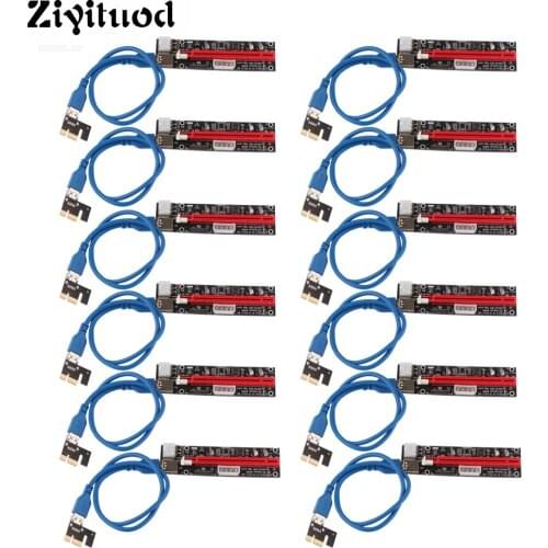Ubit 12PCS 3in1 PCI-E Riser VER103C Express 1X 4x 8x 16x Extender PCI E USB Riser Adapter Card SATA 15pin for BTC Mining Minerr