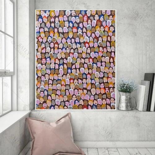 Many Followers' Portrait Wall Art Canvas Painting Pop Posters and Prints Wall Pictures for Living Room Bedroom Home Decoration