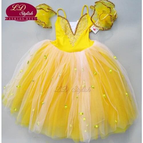 Professional Grading Ballet Skirt Adult Costume Child Long Suspenders Gauze Skirt Children Swan Dancing Skirt