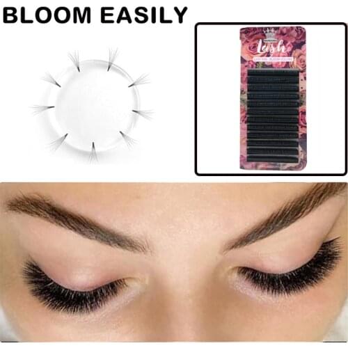 MASSCAKU 2d-6d Magnetic Camellia deep black Lashes 1s Blooming Eyelash Extensions Individual Automatic Flowering Volume Lashes