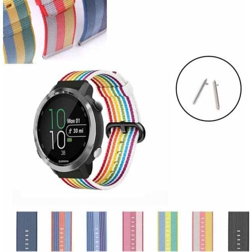 20mm Woven Nylon Watch Band Strap For Garmin Forerunner 245 245M 645 645M Smart Watch Replacement Bracelet wristband For Venu SQ