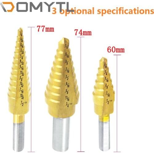 Step Drill Bit 4241 High Speed Steel Inch Triangle Shank Straight Groove 3/16-1/2 1/4-3/4 1/8-1/2 Reaming Multi-Purpose
