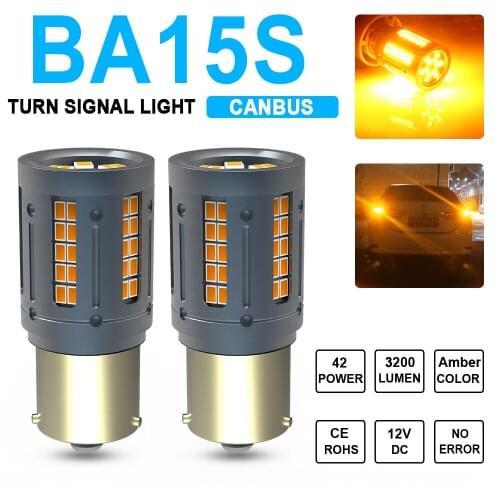 AENVTOL 2x Canbus 1156 LED No Hyper Flash Amber Yellow 7506 BA15S P21W LED Bulbs Car Turn Signal Lights For BMW AUDI Error Free