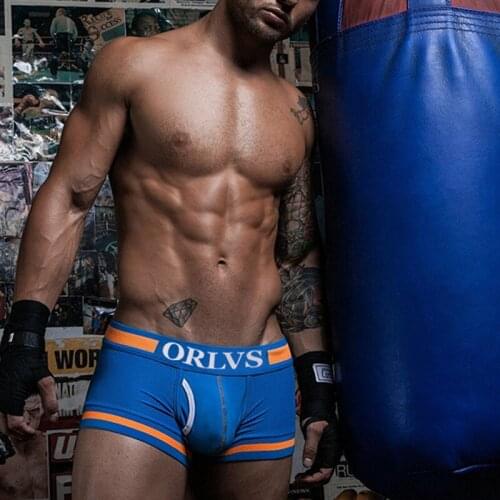 ORLVS Boxers External Power Inner Sensibility Underpants Breathable Soft Solid Color Oversized Pouch Design Mens Sport Shorts