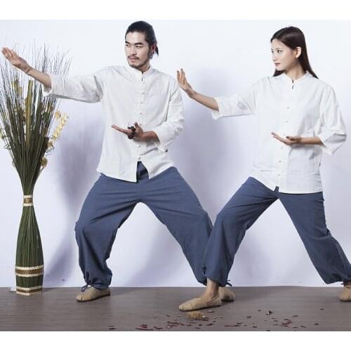 Chinese Style Women Tai Chi Uniform Cotton Linen Wu Shu Kung Fu Clothing Adult Martial Arts Wing Chun Suit Practice Clothes