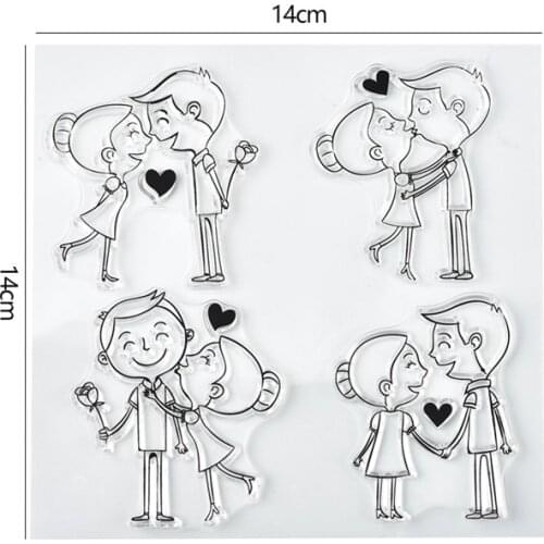 YaMinSanNiO Valentines Day Couple Clear Stamps 2019 Christmas Stamp for DIY Scrapbooking Photo Album Decorative Stamp Crafts