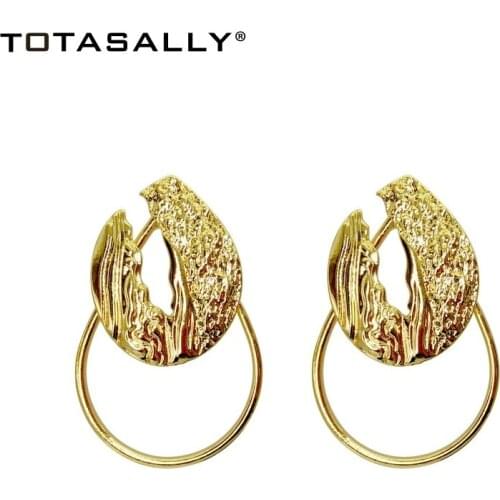 TOTASALLY Geo Circle Dangle Earrings Woman Irregualr Geometric Water Drop Hand Statement Earrings for Evening Party Show
