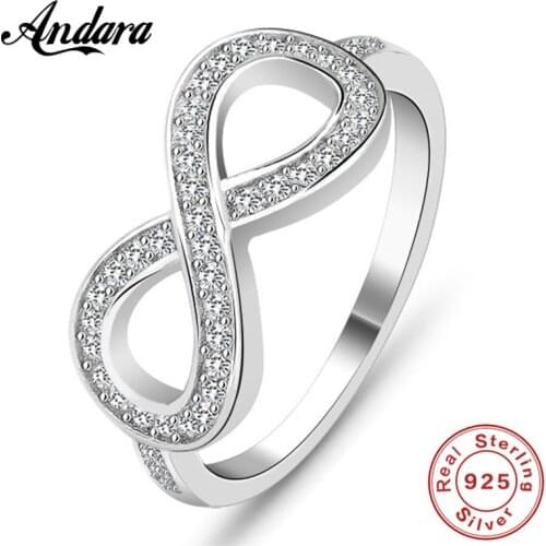 Romantic Ring For Women Authentic 925 100% Solid Sterling Silver Forever Love Finger Ring Fine Jewelry