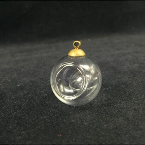 100set 25mm Micro Landscape Ecological wishing Glass Bottle round Glass Pots with jewelry findings set Moss DIY Glass globes orb