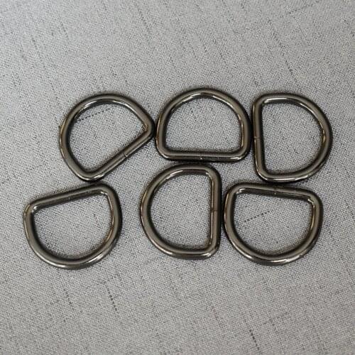 100 Pcs/Lot 25mm Gun Black High Quality Metal Dee D Ring Buckle for Backpack Bag Parts Leather Craft Strap Belt Purse Pet Collar