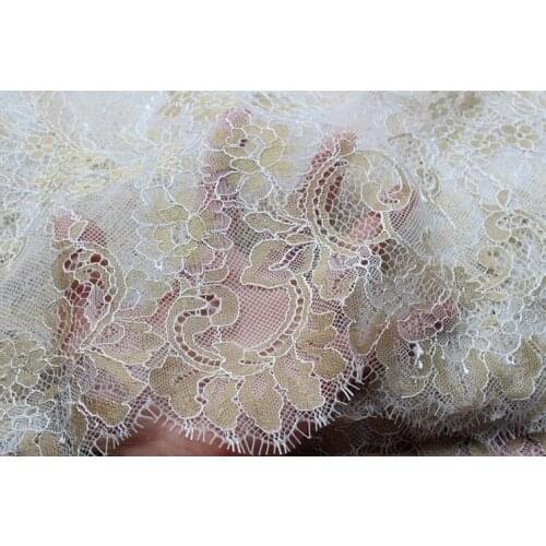 2019 high quality 150cm x 300cm african lace fabric eyelash lace wedding dress craft lace applique