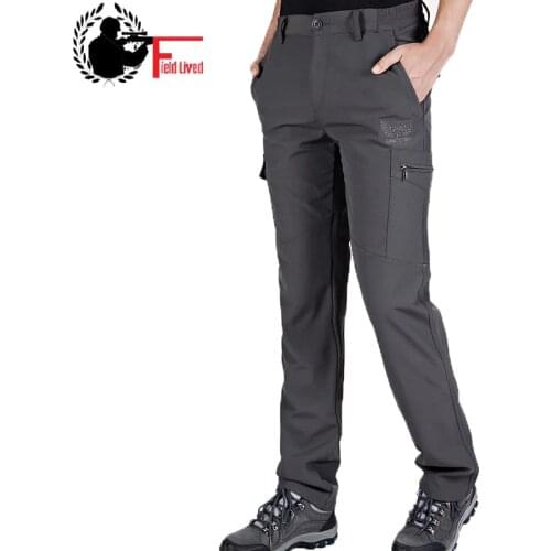 2020 Winter Mens Cargo Pants Velvet Army Military Tactical Warm Fleece Trousers Male Softshell Shark Skin Waterproof Trousers