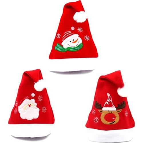 3pcs Christmas Hats Santa Snowflower Snowmen Elk Caps Xmas Decorations Christmas Gifts New Year Home Party Decor