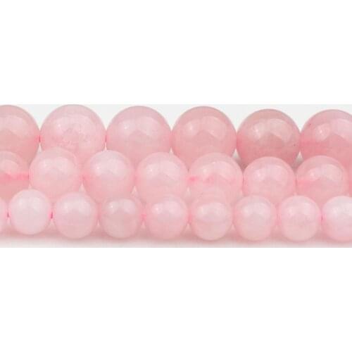 6/8/10mm Natural Madagascar Rose Quartzs Stone Bead Round Loose Beads for Diy Bracelet Accessories Making 15'' Strand