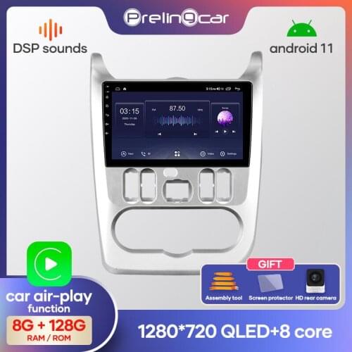 Prelingcar Android 10 Car Radio Multimedia Video Player Navigation GPS For Renault Logan Sandero 2009 Lada Largus Dacia Duster
