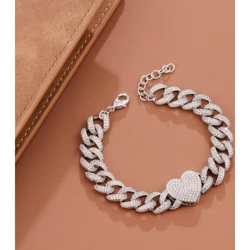 Full Diamond Heart-Shaped Bracelet