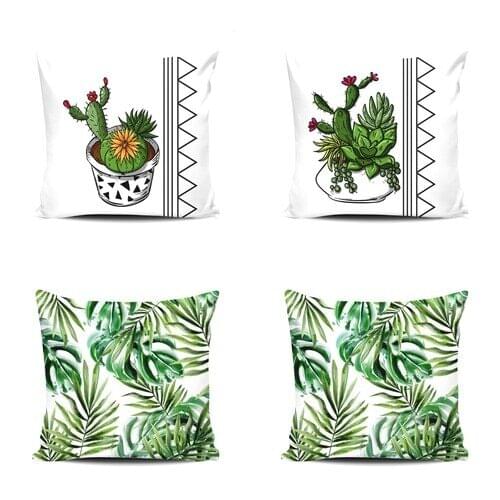 Belnido Home Premium Cactus & Sukulent Quad Set Pillow decorate Case