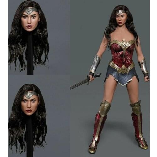 GACTOYS GC037 Female 1/6 Wonder Girl Head Sculpt Gal Gadot Planted Hair Head Carving Fit 12'' Action Figure Body In Stock