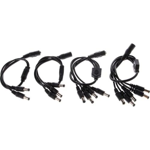 1 Female to 2/3/4/5 Male Plug 5.5x2.1mm Port 12V DC Power Adapter Splitter Cable