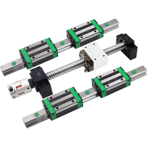 SFU1610 Ball Screw Kit L1400mm +Linear Rails 2 PCS HGR20 Square Guide L1400mm+Carriages Blocks HGH20CA /HGW20CC 4PCS for CNC